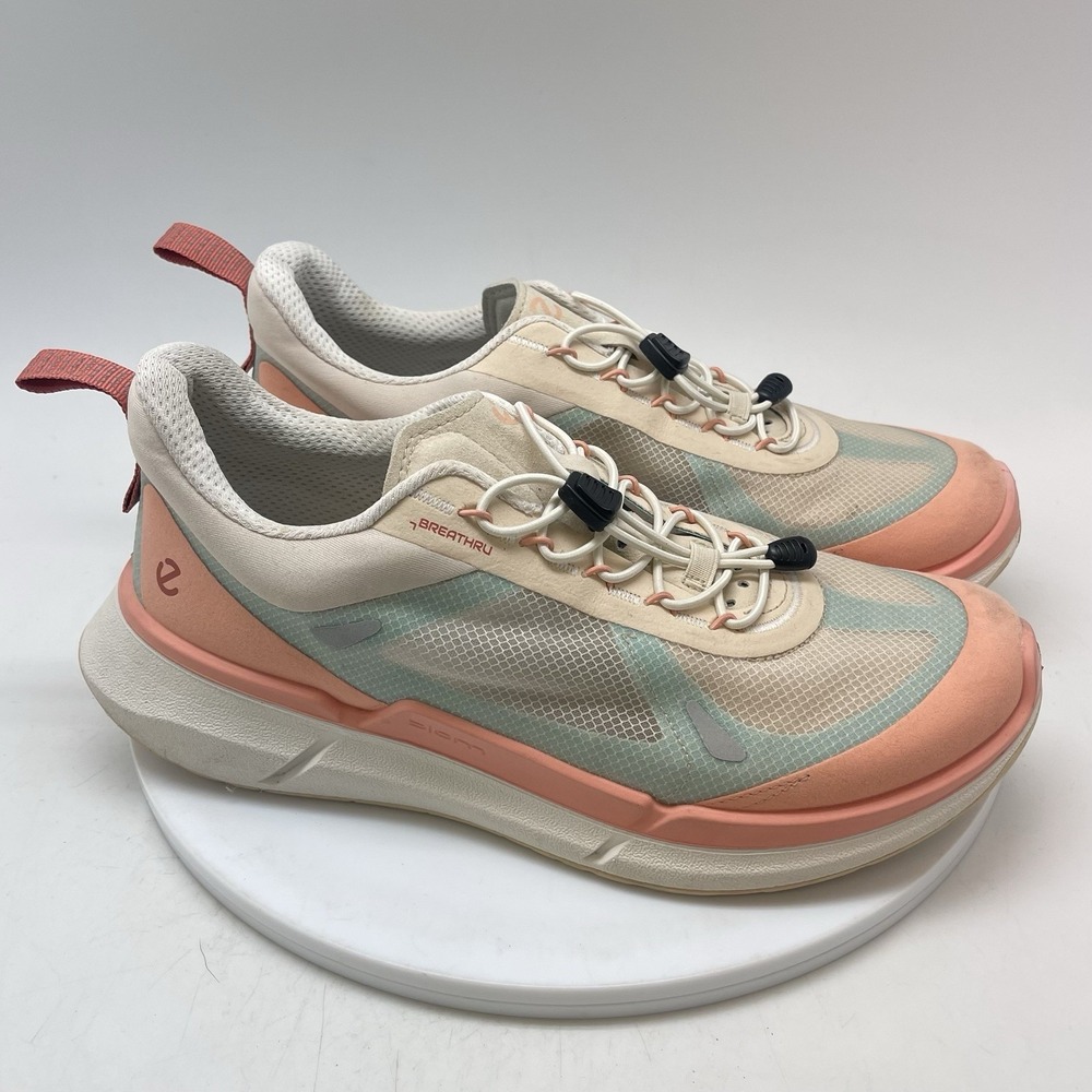 ECCO Sneakers Womens 39 EU 8-8.5 Biom 2.2 Low Breathru Beige Pink Lace Up Mesh